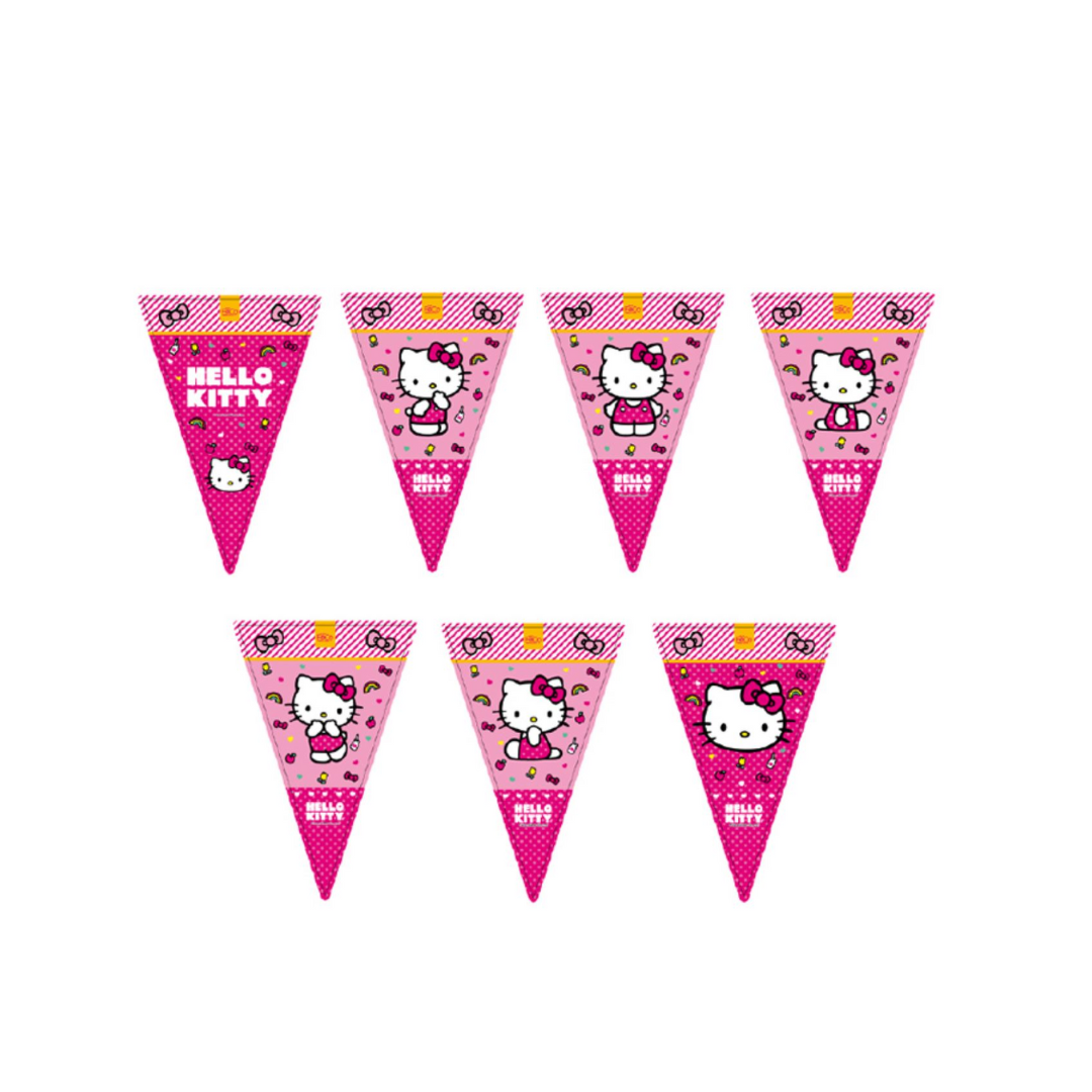 BANDERIN TRIANGULAR PAPEL 2M HELLO KITTY X1UNI