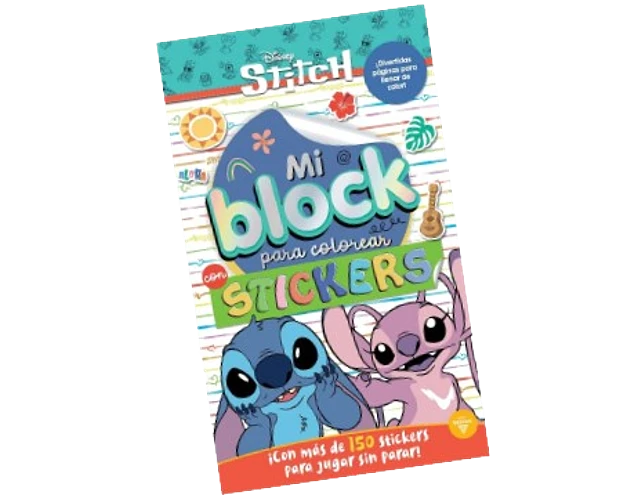 Block de stickers para colorear stitch