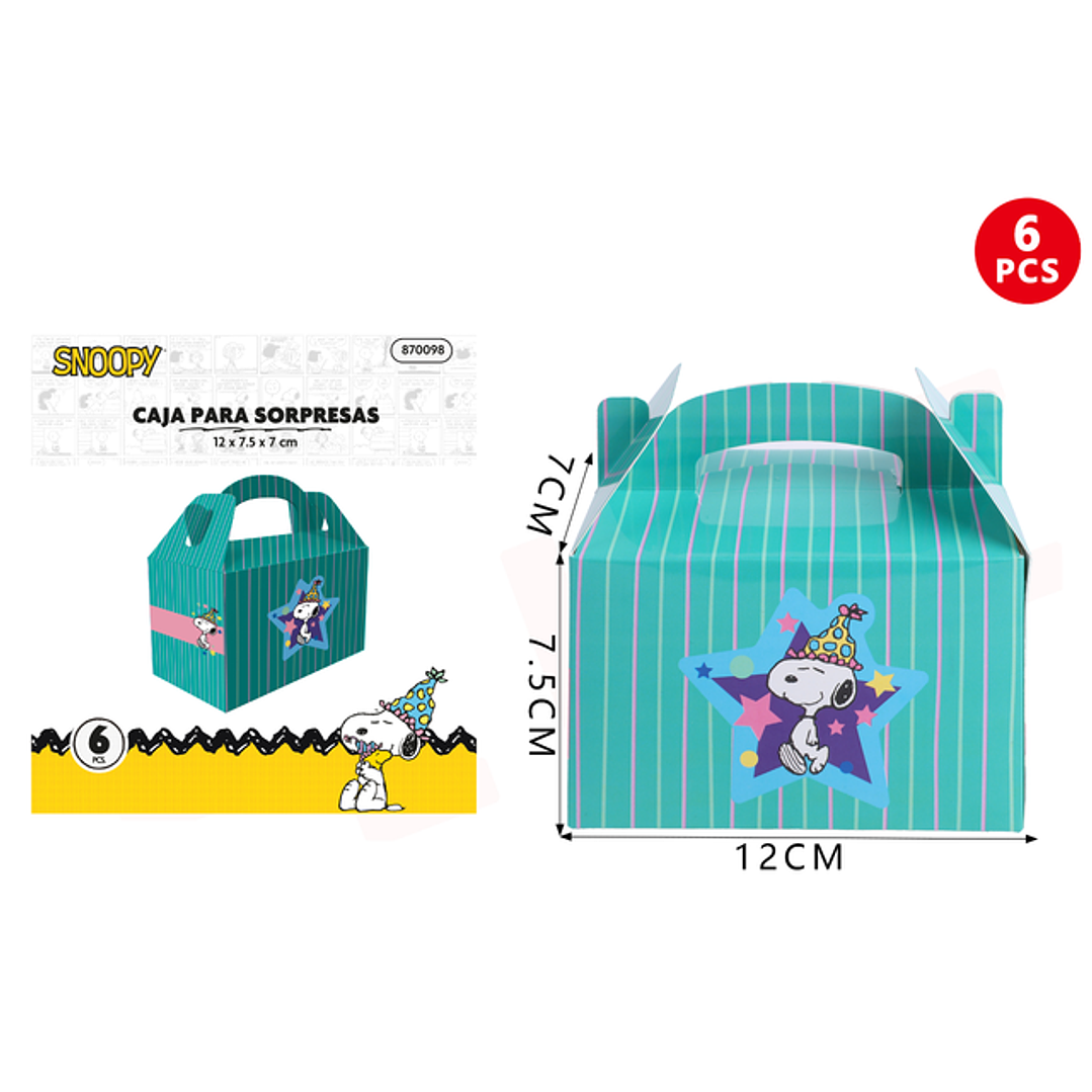Caja para sorpresas Snoopy Celeste 6pcs