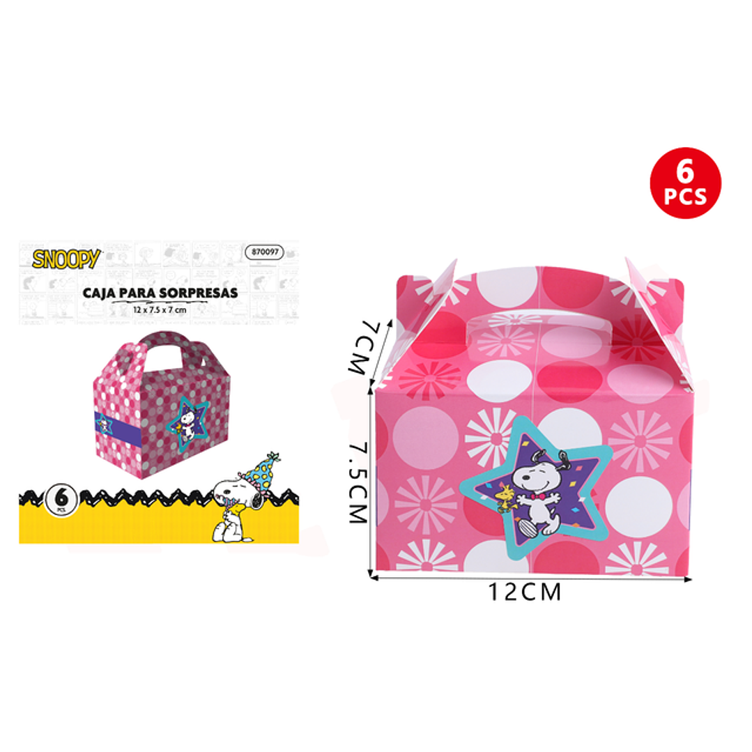 Caja para sorpresas Snoopy Rosa 6pcs