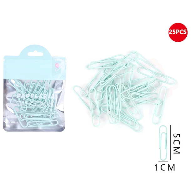 Clips de Papel Celeste 50mm 25pcs