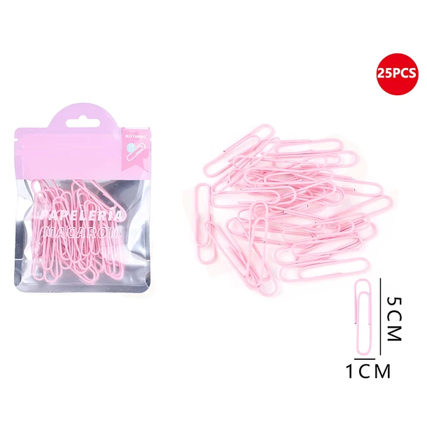 Clips de Papel Rosa 50mm 25pcs