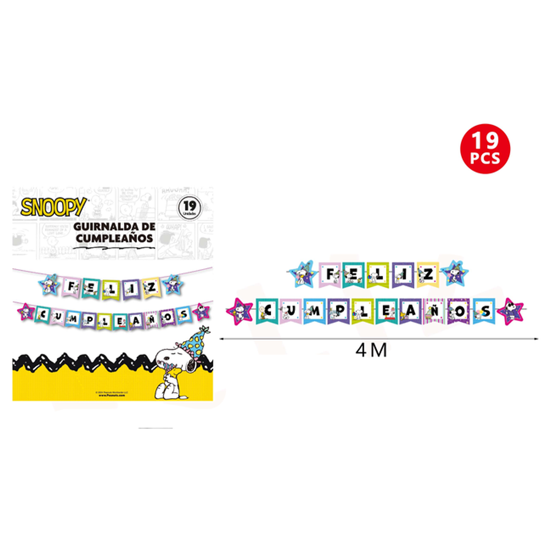 Guirnalda de Cumpleaños Snoopy Estrella 4M 19pcs