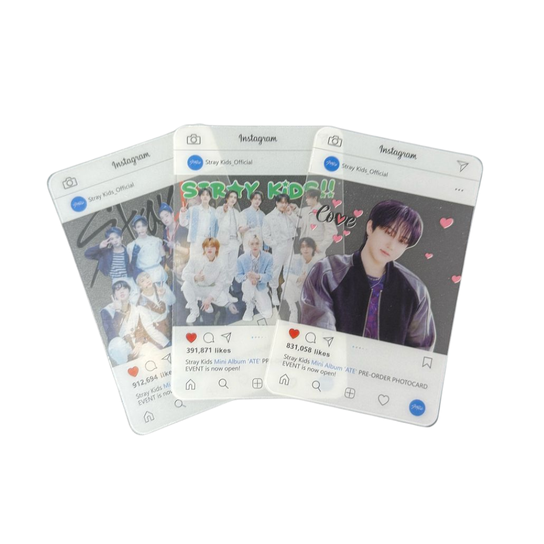 Paquete de tarjetas StrayKids diseño redes sociales