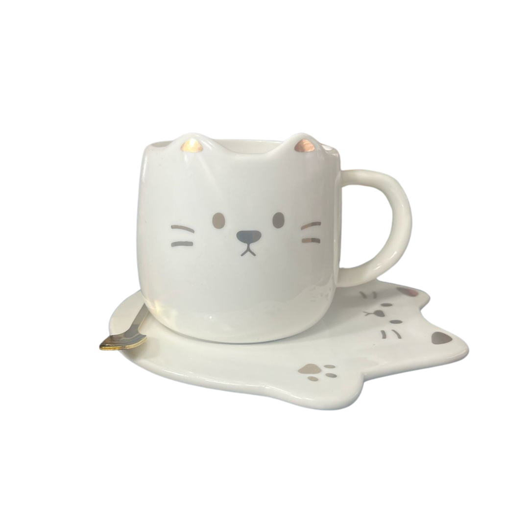Tazon diseño gato con plato